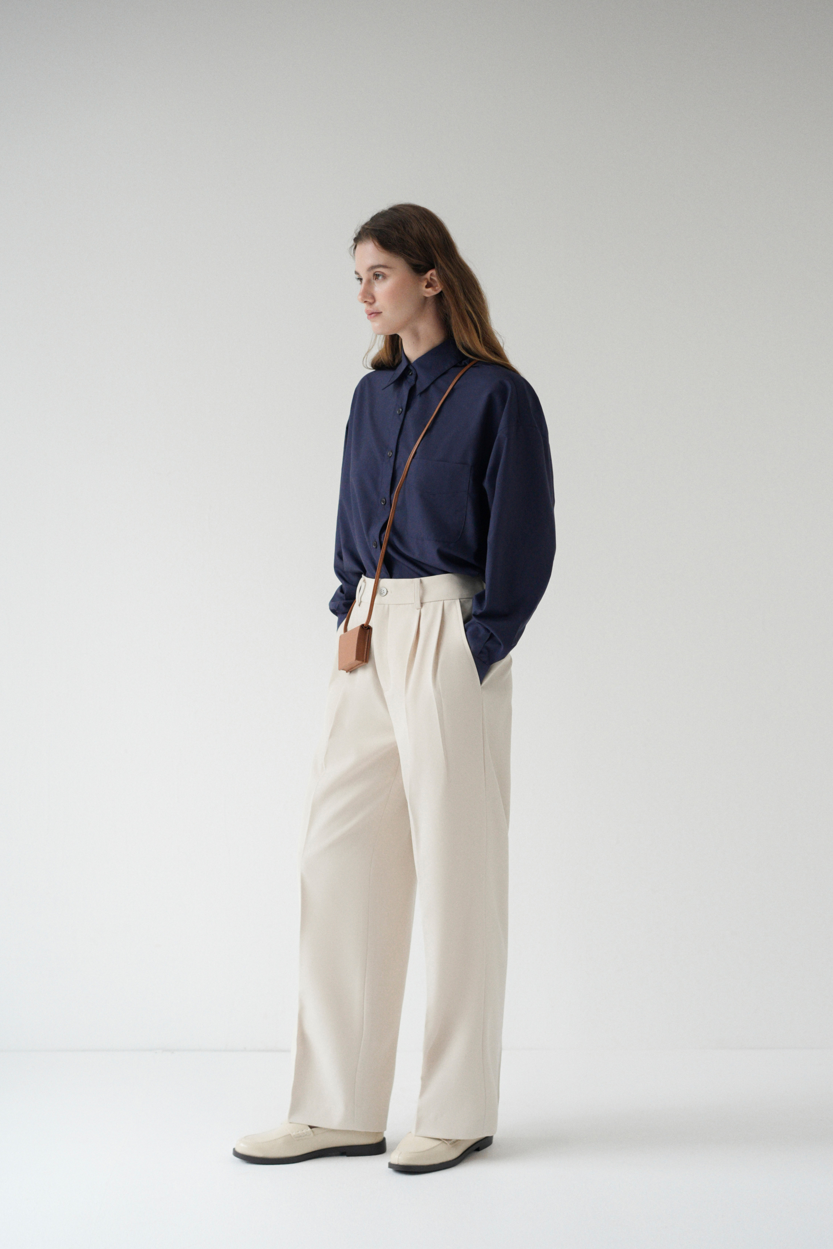 STRAIGHT LEG TROUSERS | CREAM