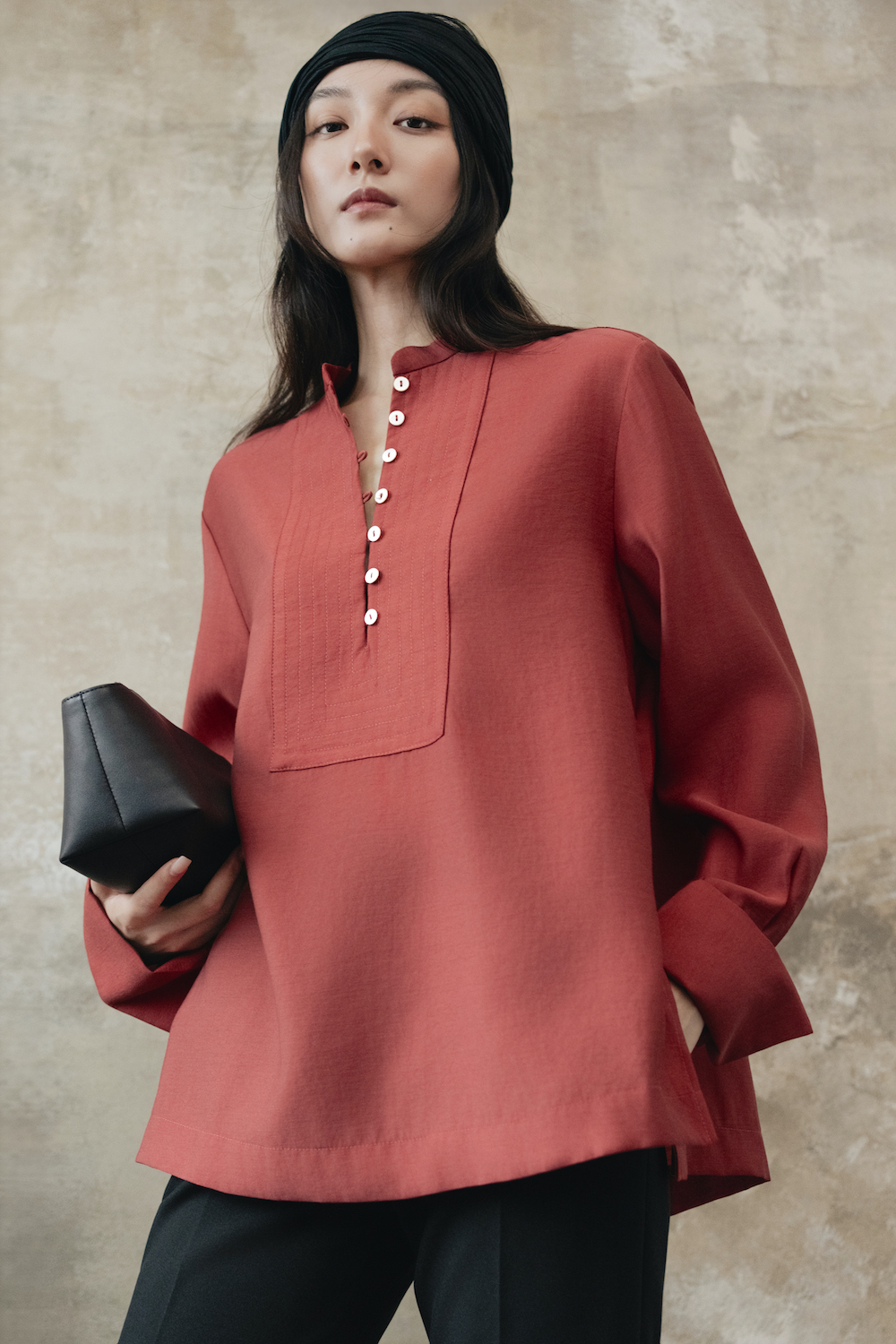 ELY BLOUSE | BRICK RED